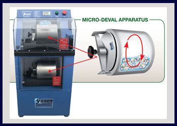 la hardness micro deval test|micro deval vs la abrasion.